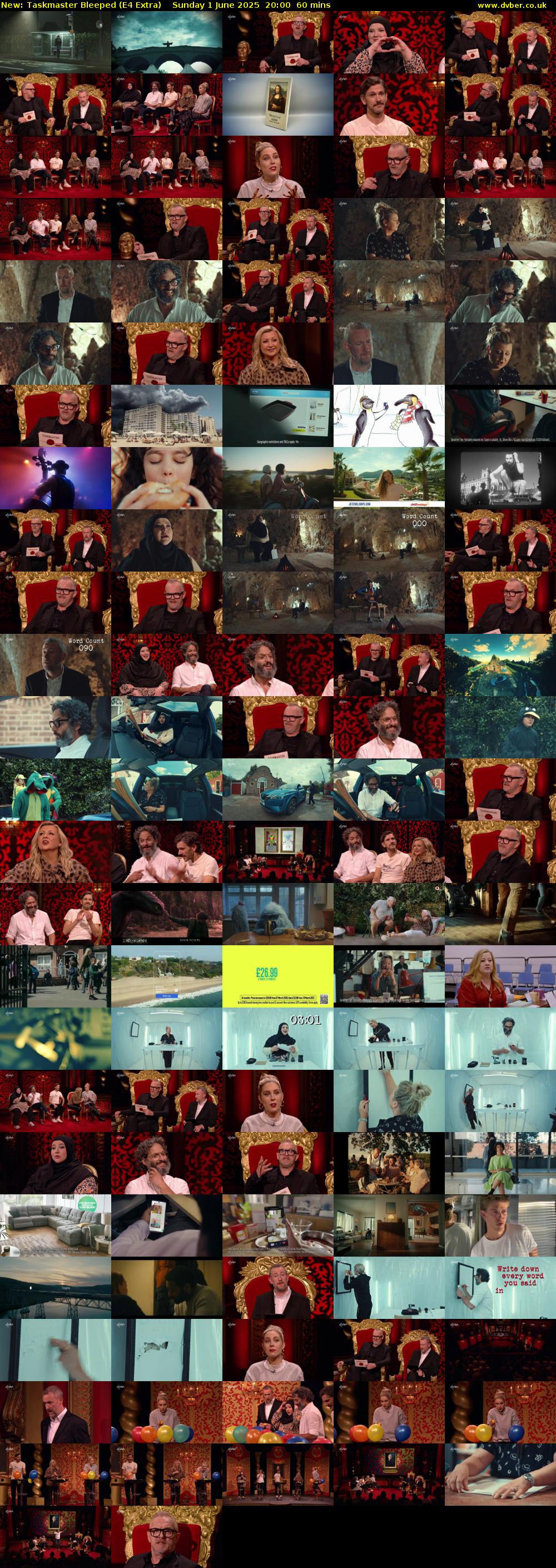 Taskmaster Bleeped (E4 Extra) Sunday 1 June 2025 20:00 - 21:00