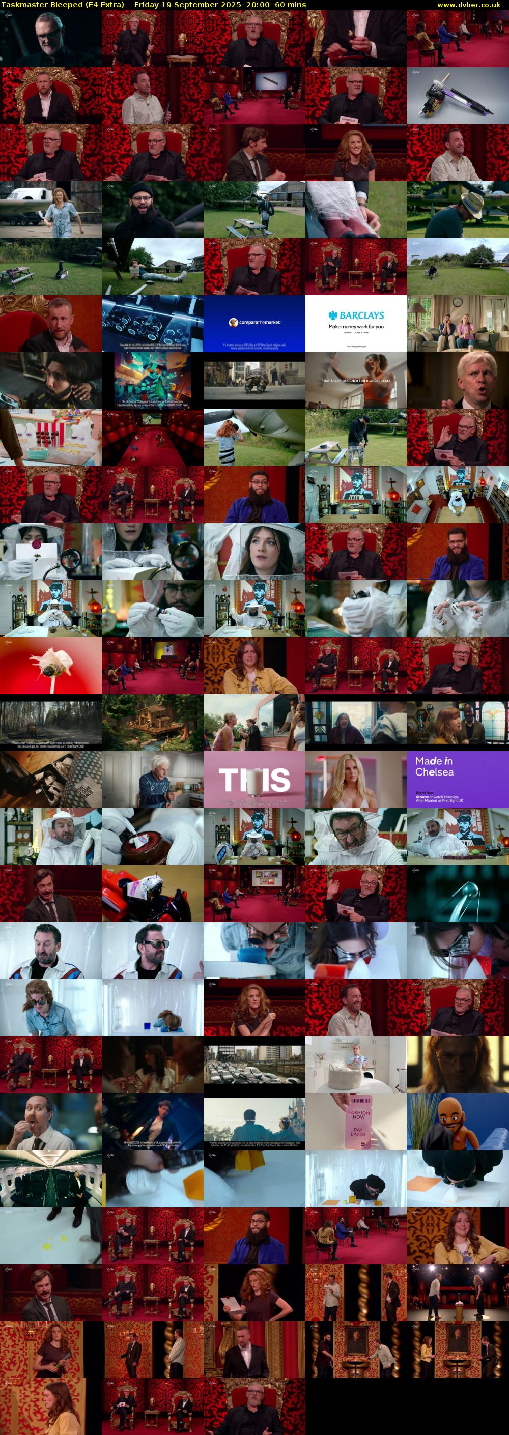 Taskmaster Bleeped (E4 Extra) Friday 19 September 2025 20:00 - 21:00
