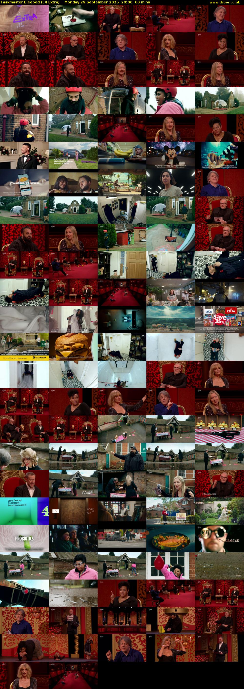 Taskmaster Bleeped (E4 Extra) Monday 29 September 2025 20:00 - 21:00