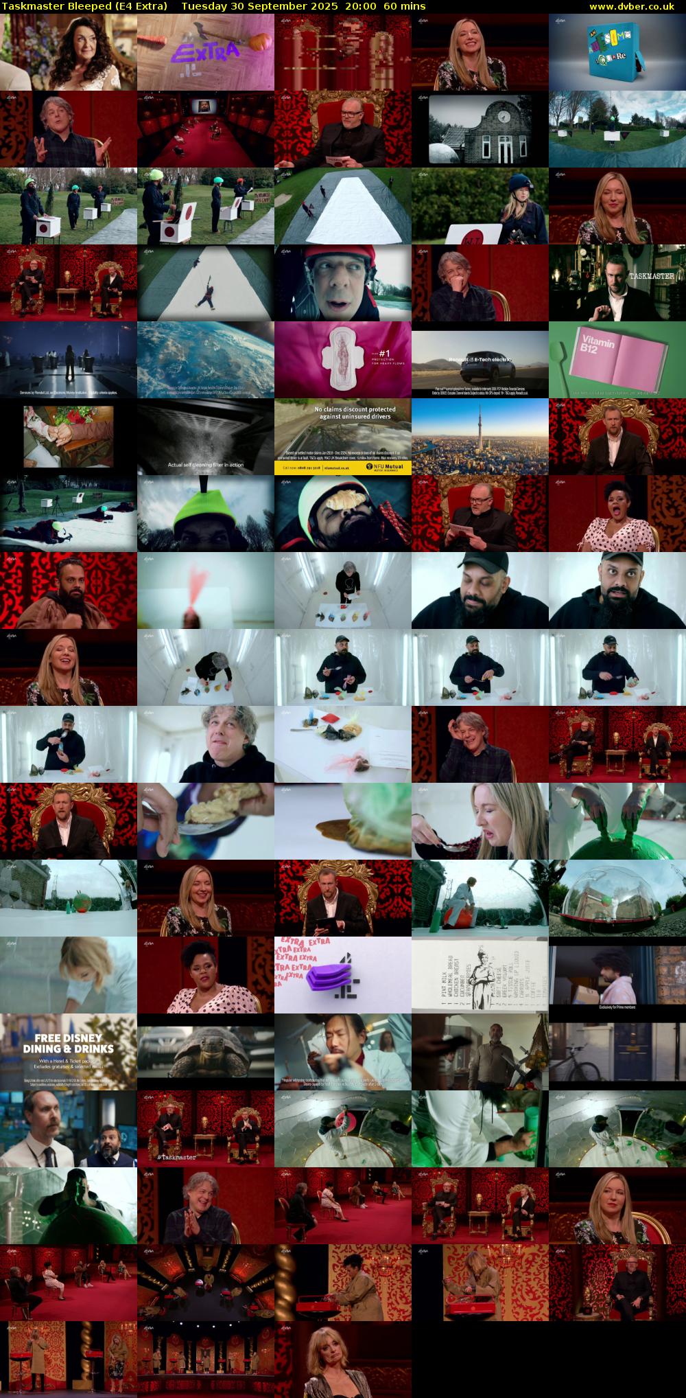 Taskmaster Bleeped (E4 Extra) Tuesday 30 September 2025 20:00 - 21:00
