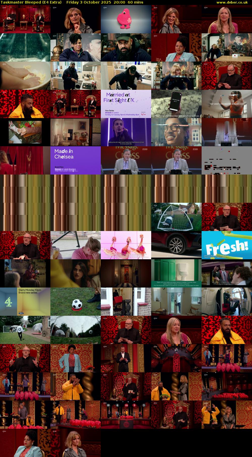 Taskmaster Bleeped (E4 Extra) Friday 3 October 2025 20:00 - 21:00