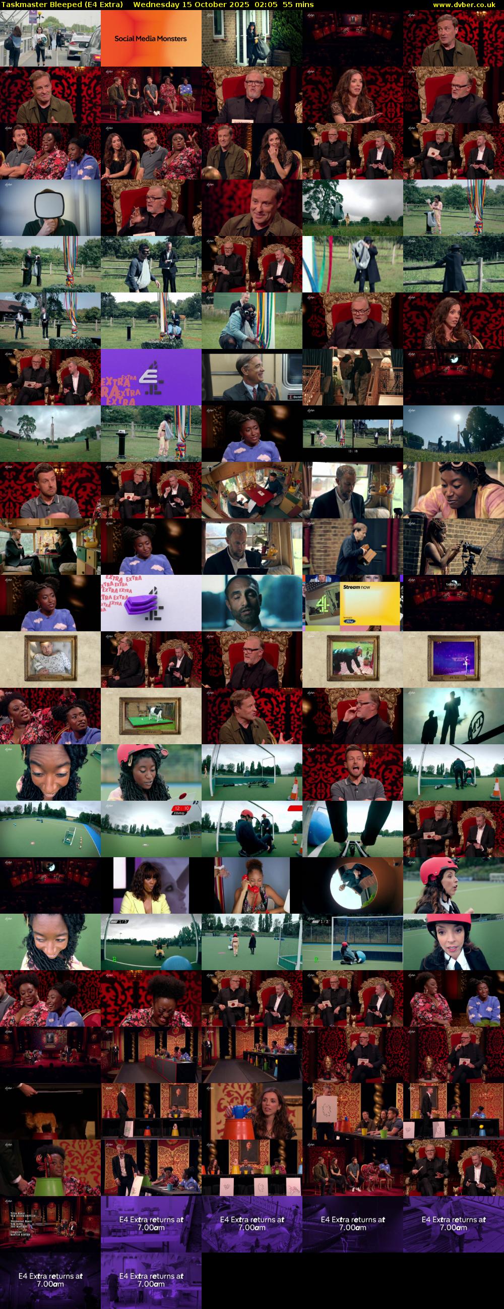 Taskmaster Bleeped (E4 Extra) Wednesday 15 October 2025 02:05 - 03:00