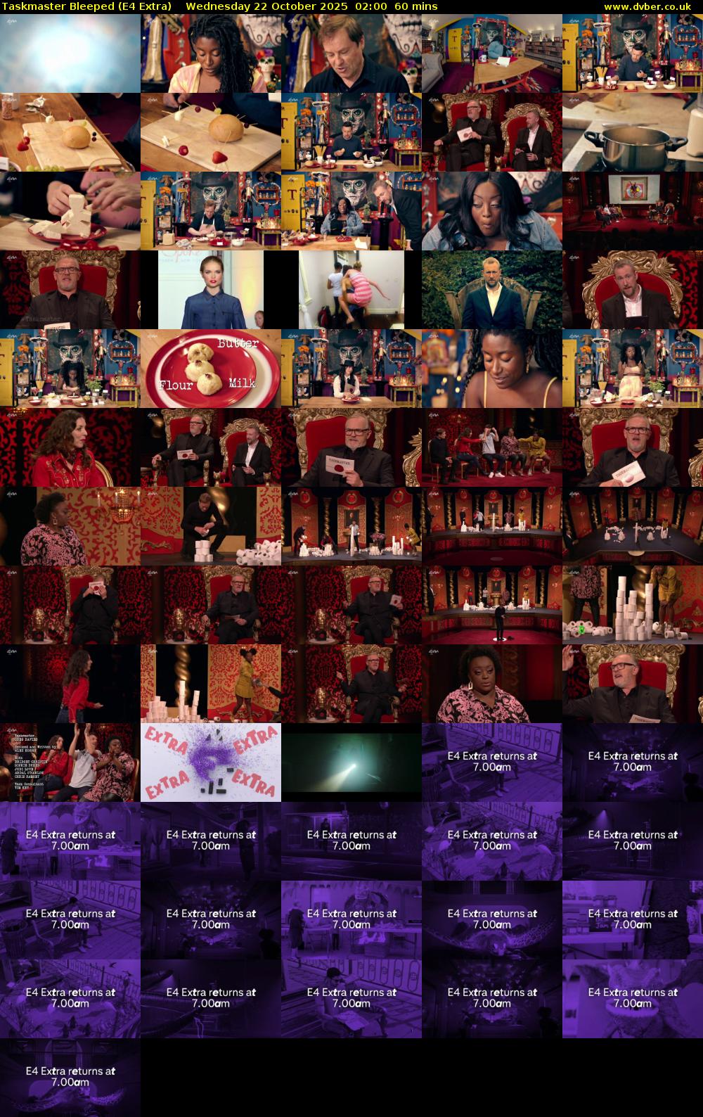 Taskmaster Bleeped (E4 Extra) Wednesday 22 October 2025 02:00 - 03:00