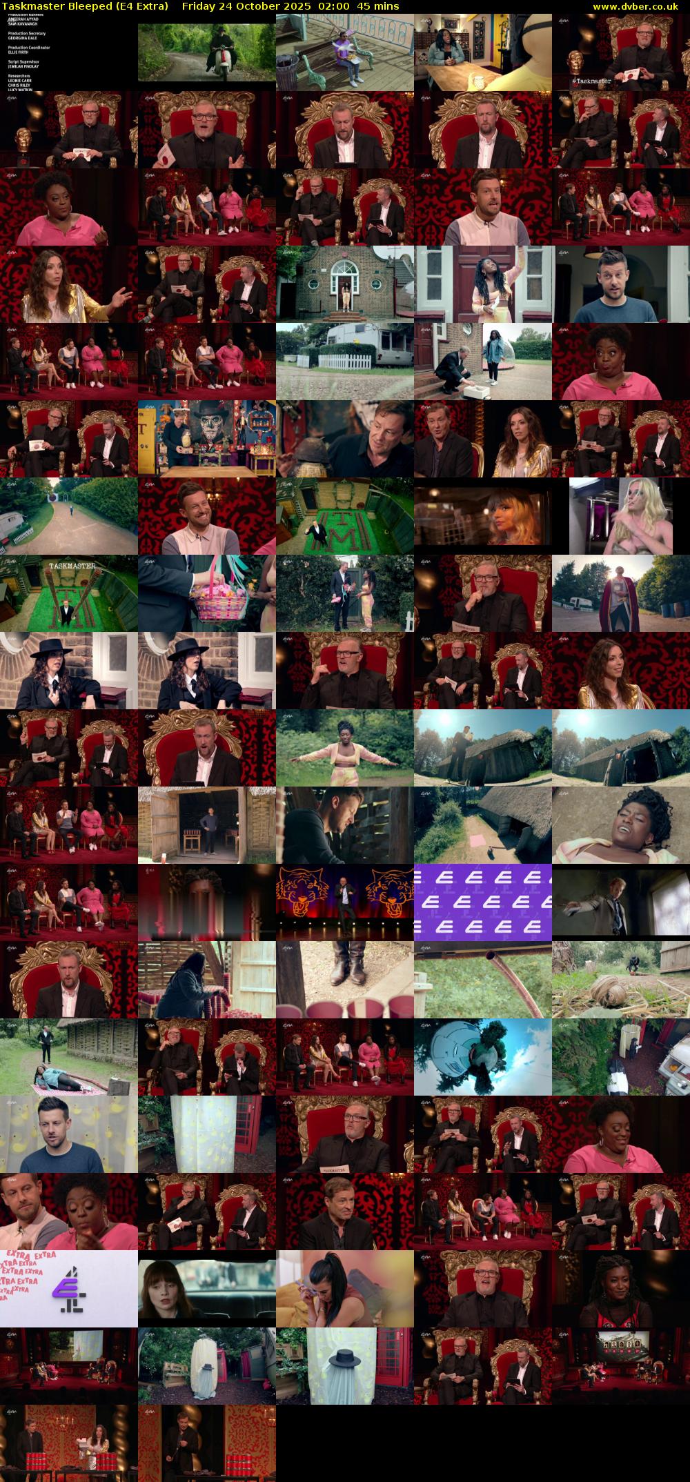 Taskmaster Bleeped (E4 Extra) Friday 24 October 2025 02:00 - 02:45