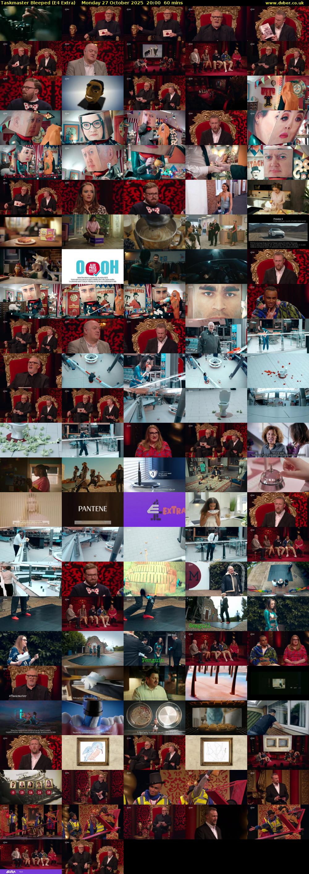 Taskmaster Bleeped (E4 Extra) Monday 27 October 2025 20:00 - 21:00