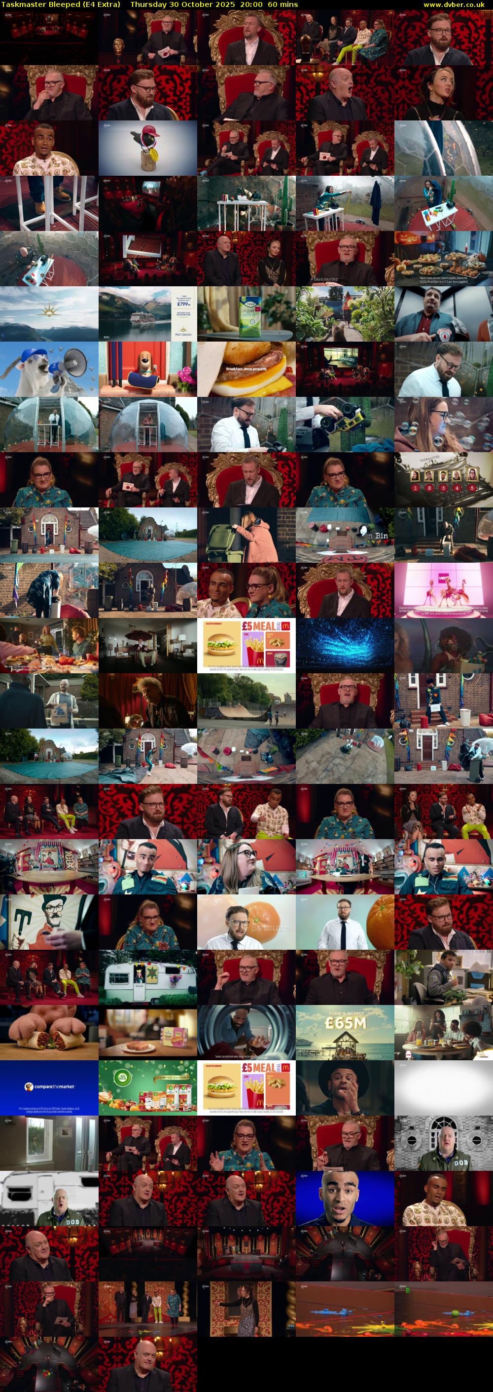 Taskmaster Bleeped (E4 Extra) Thursday 30 October 2025 20:00 - 21:00