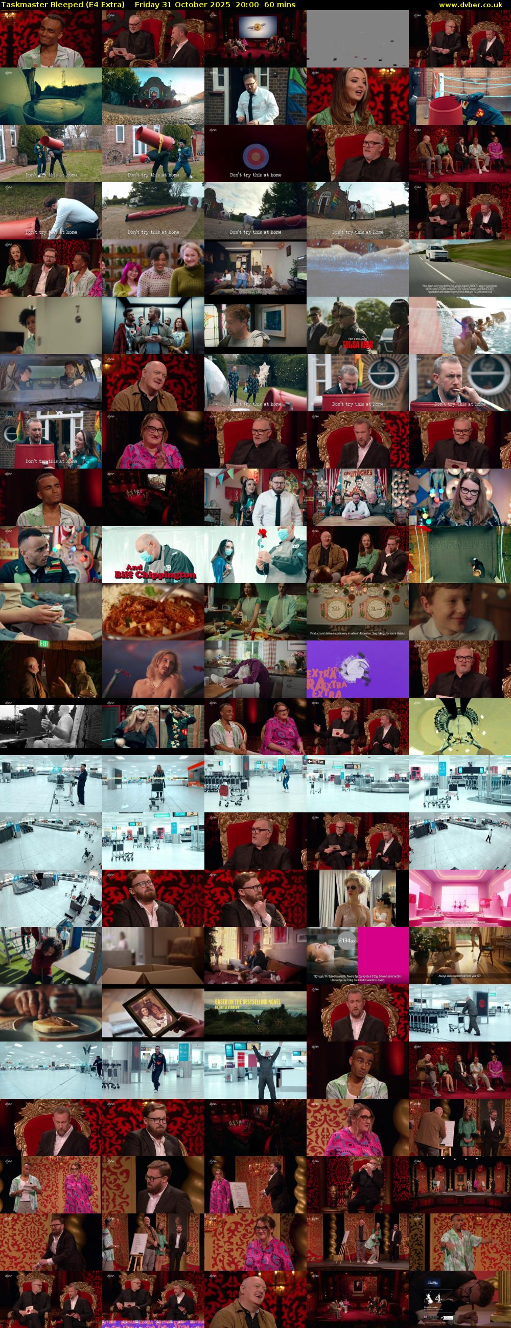 Taskmaster Bleeped (E4 Extra) Friday 31 October 2025 20:00 - 21:00