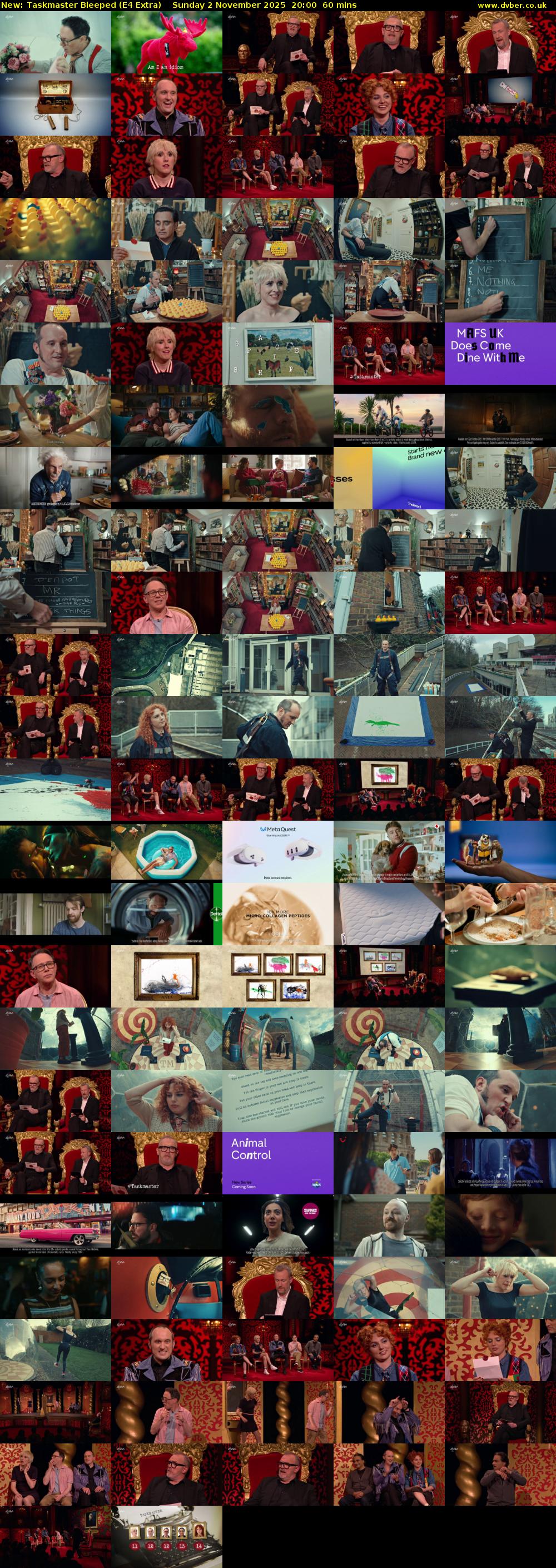 Taskmaster Bleeped (E4 Extra) Sunday 2 November 2025 20:00 - 21:00