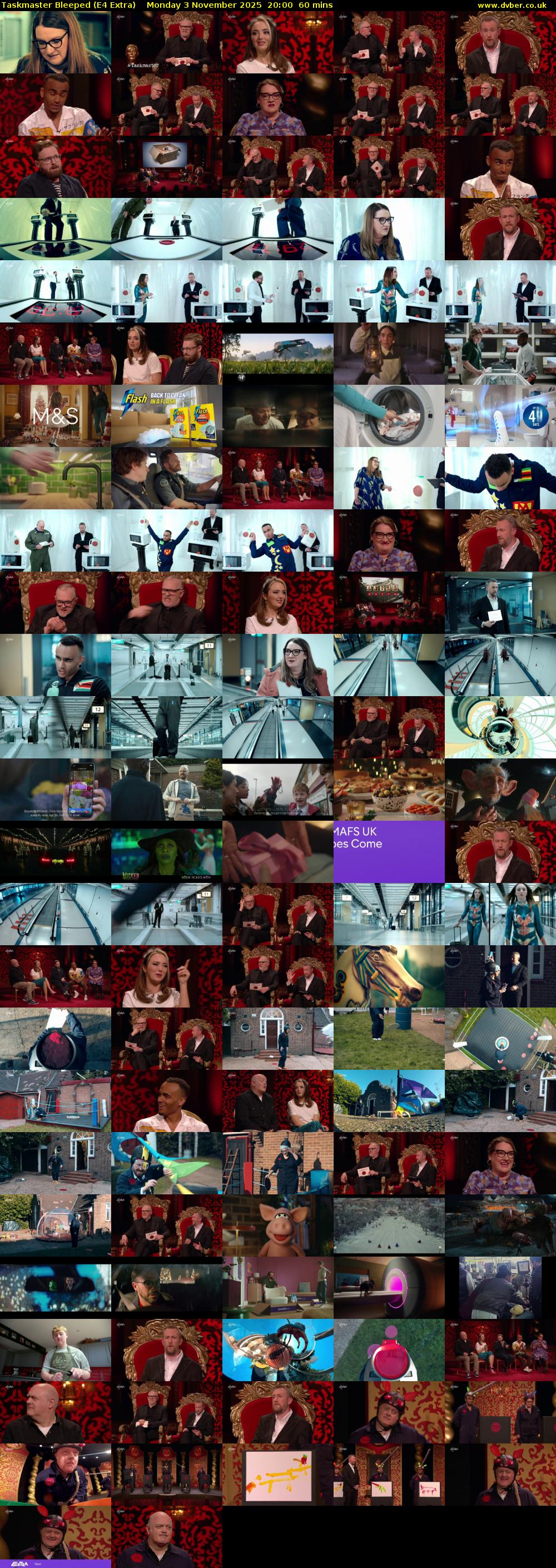 Taskmaster Bleeped (E4 Extra) Monday 3 November 2025 20:00 - 21:00