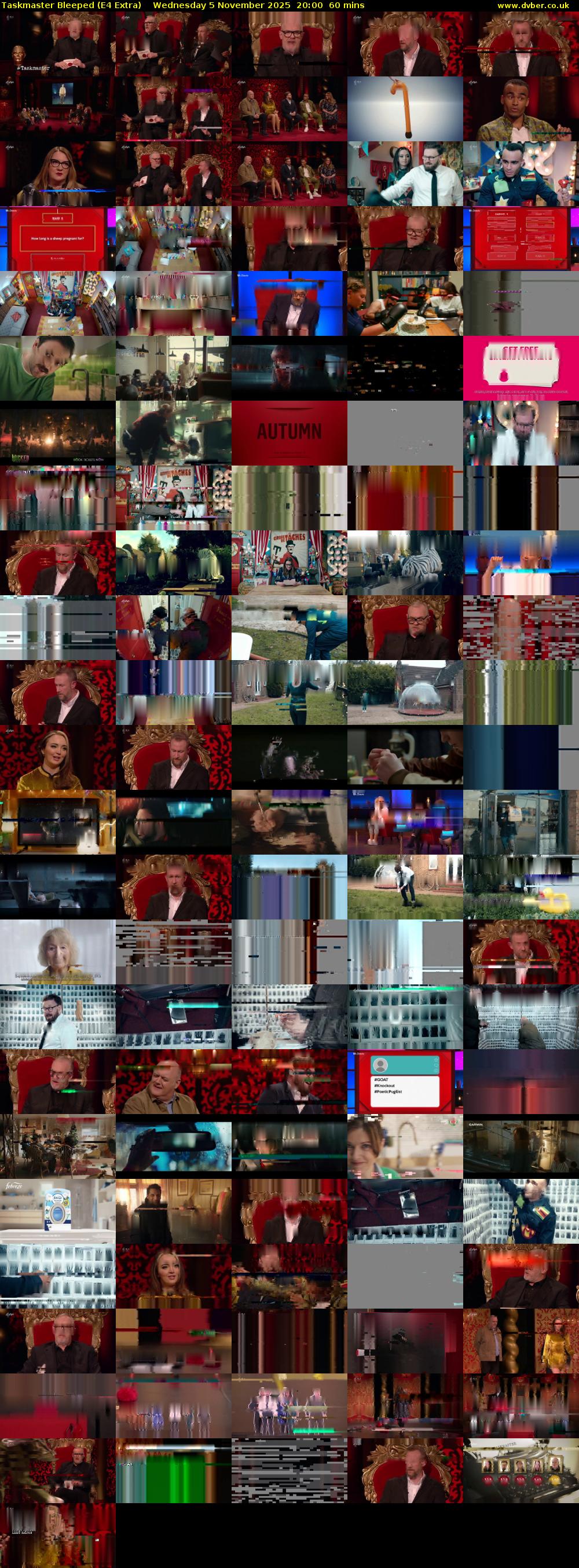 Taskmaster Bleeped (E4 Extra) Wednesday 5 November 2025 20:00 - 21:00