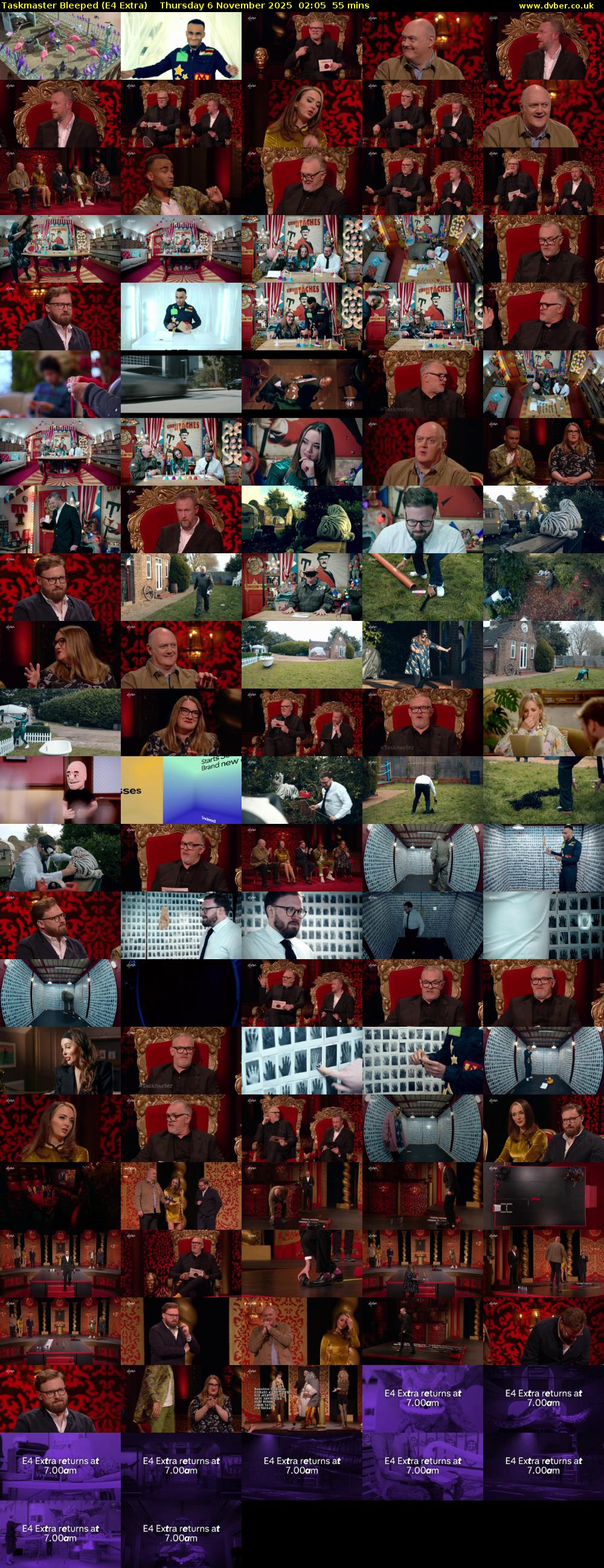 Taskmaster Bleeped (E4 Extra) Thursday 6 November 2025 02:05 - 03:00