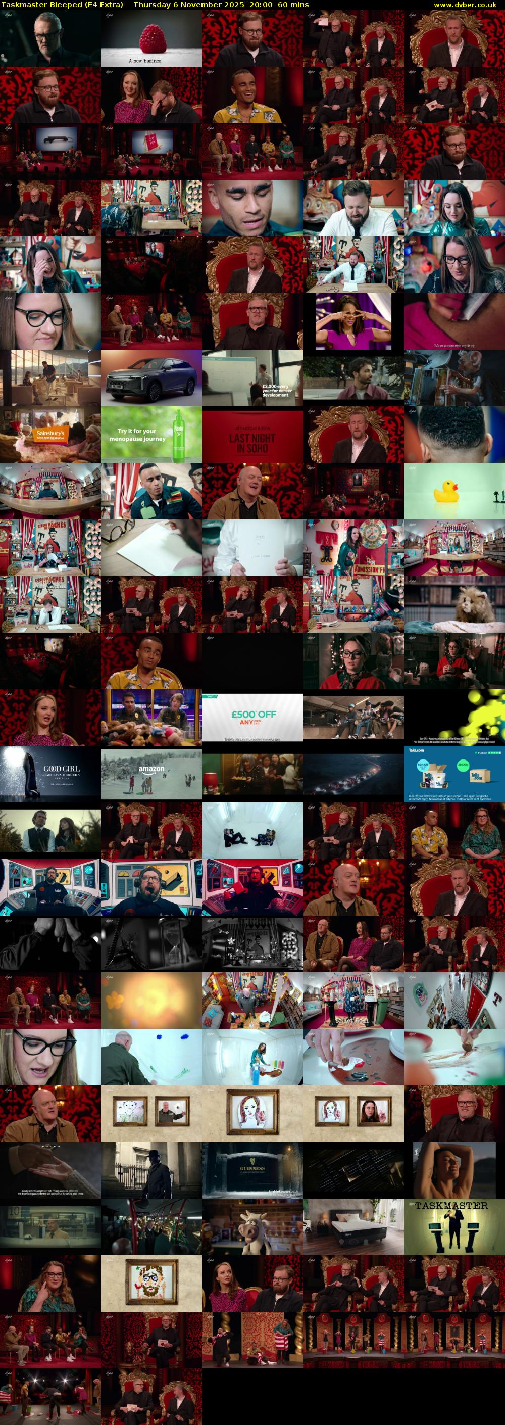 Taskmaster Bleeped (E4 Extra) Thursday 6 November 2025 20:00 - 21:00