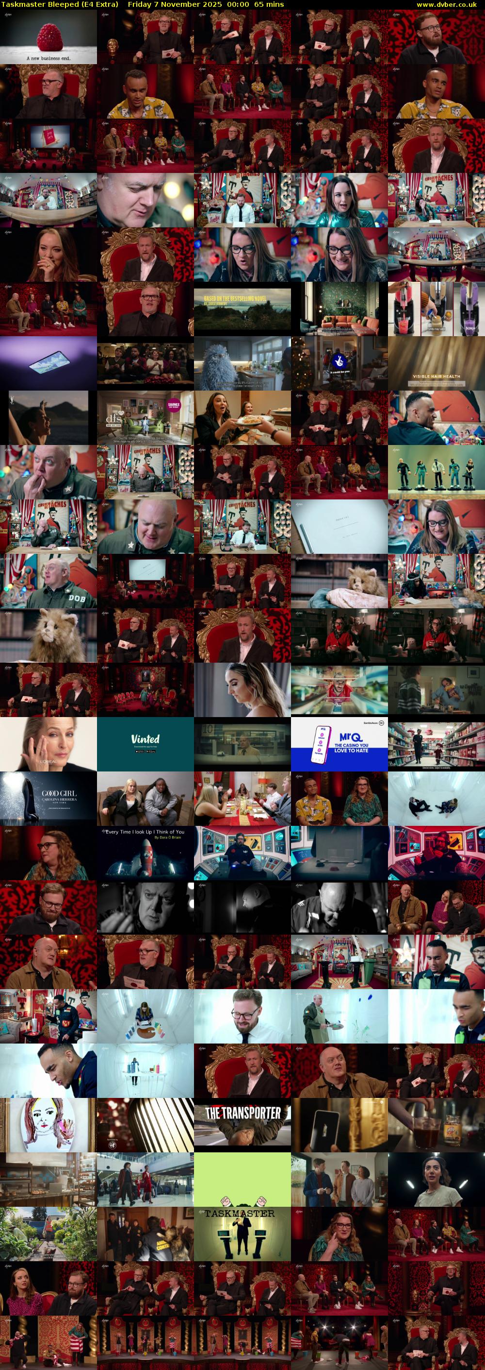 Taskmaster Bleeped (E4 Extra) Friday 7 November 2025 00:00 - 01:05