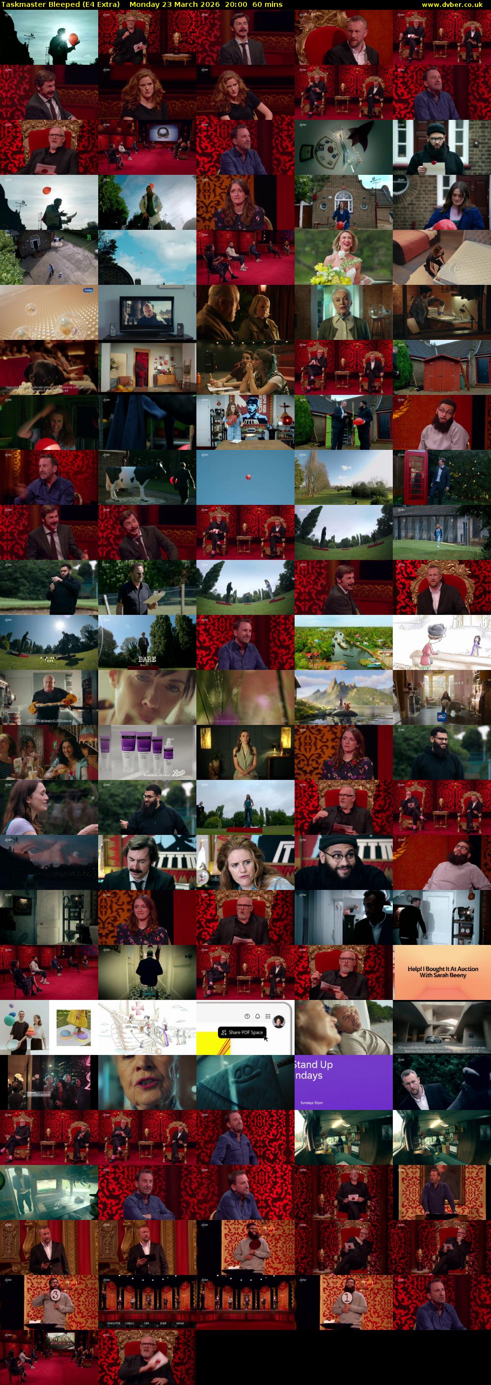 Taskmaster Bleeped (E4 Extra) Monday 23 March 2026 20:00 - 21:00