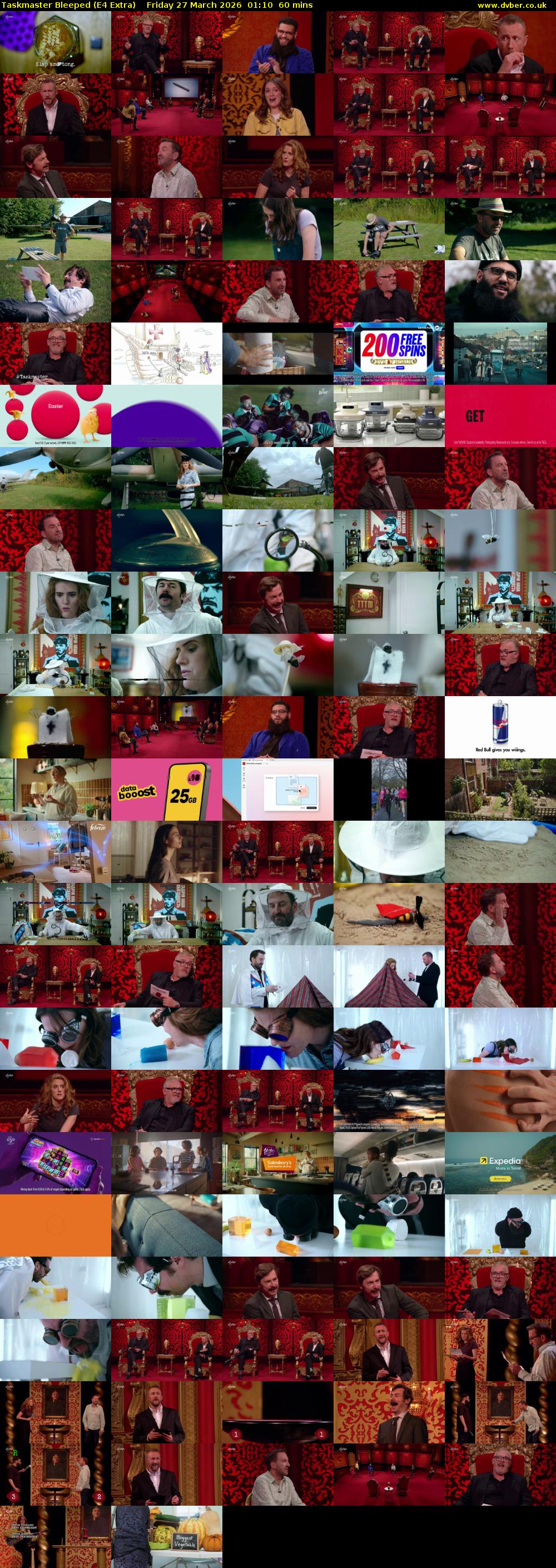Taskmaster Bleeped (E4 Extra) Friday 27 March 2026 01:10 - 02:10