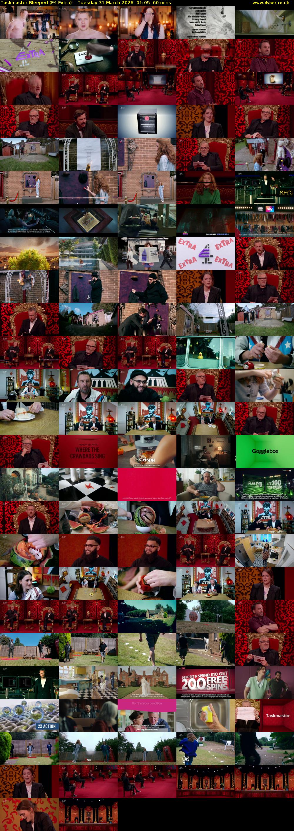 Taskmaster Bleeped (E4 Extra) Tuesday 31 March 2026 01:05 - 02:05