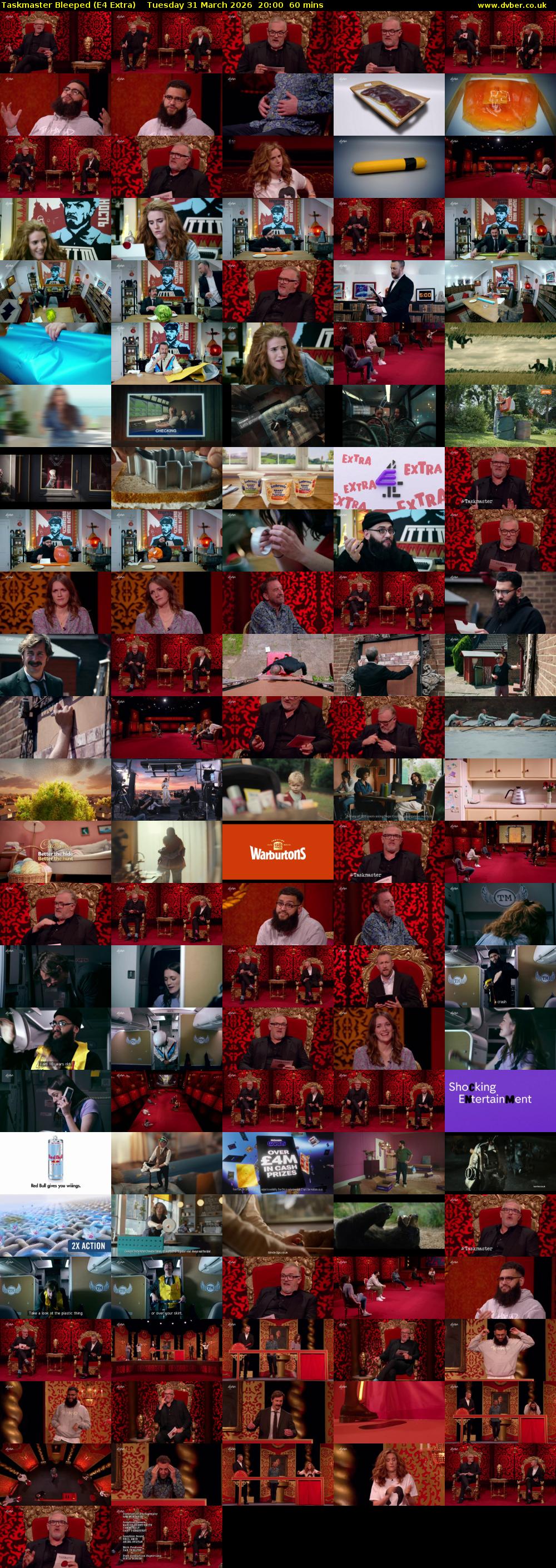 Taskmaster Bleeped (E4 Extra) Tuesday 31 March 2026 20:00 - 21:00