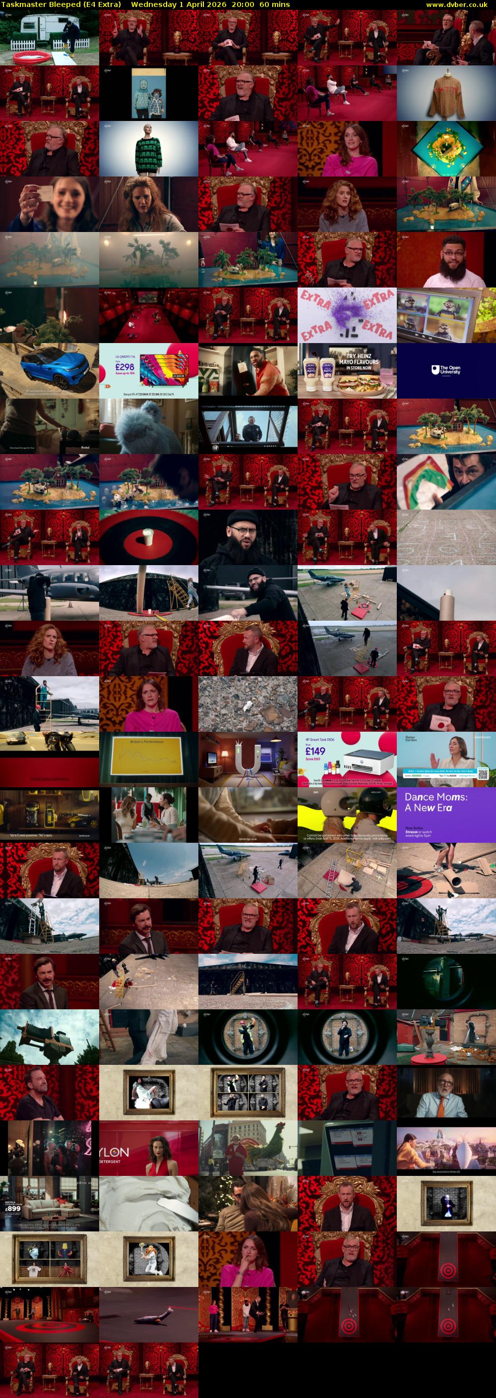 Taskmaster Bleeped (E4 Extra) Wednesday 1 April 2026 20:00 - 21:00