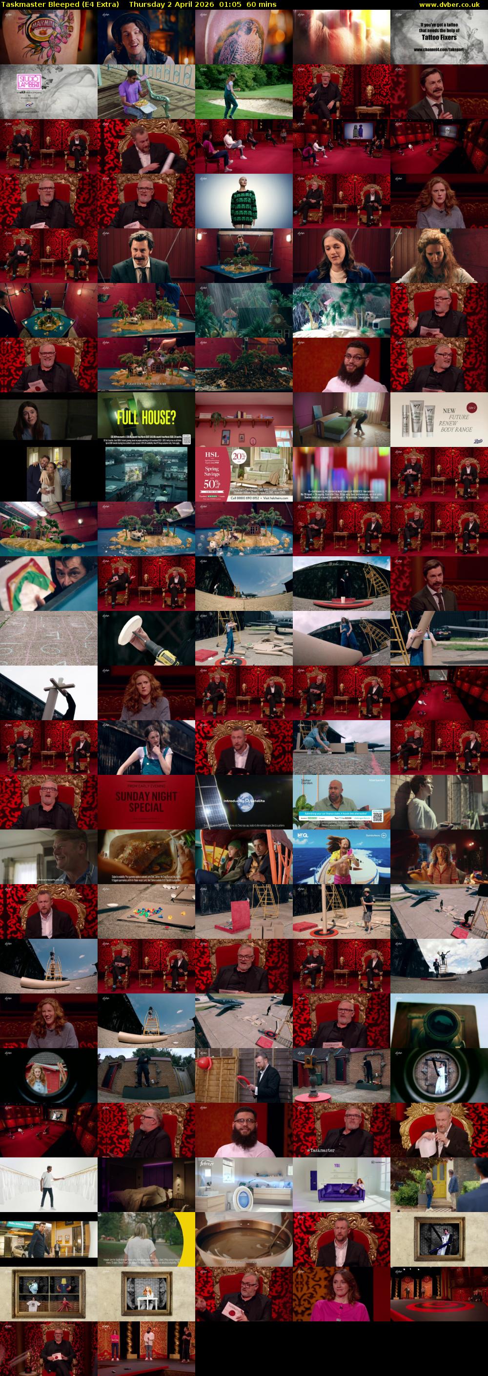 Taskmaster Bleeped (E4 Extra) Thursday 2 April 2026 01:05 - 02:05