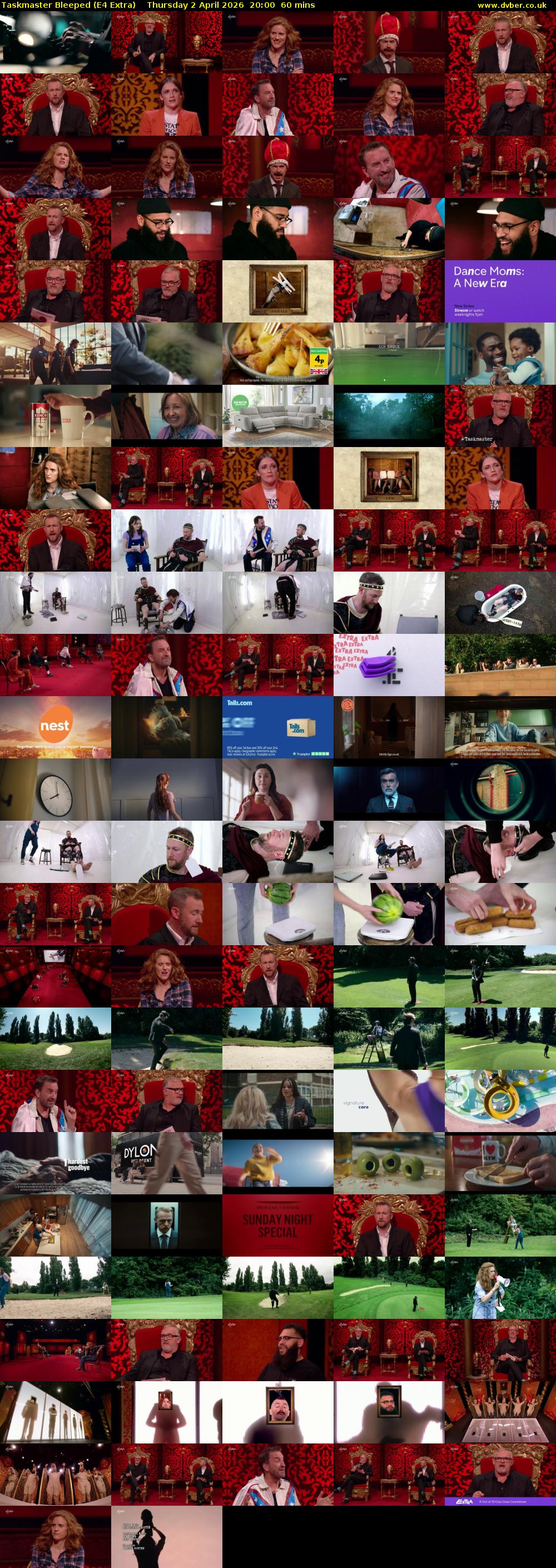 Taskmaster Bleeped (E4 Extra) Thursday 2 April 2026 20:00 - 21:00