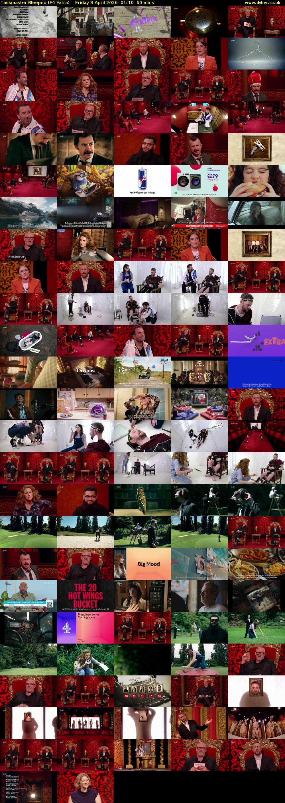 Taskmaster Bleeped (E4 Extra) Friday 3 April 2026 01:10 - 02:10