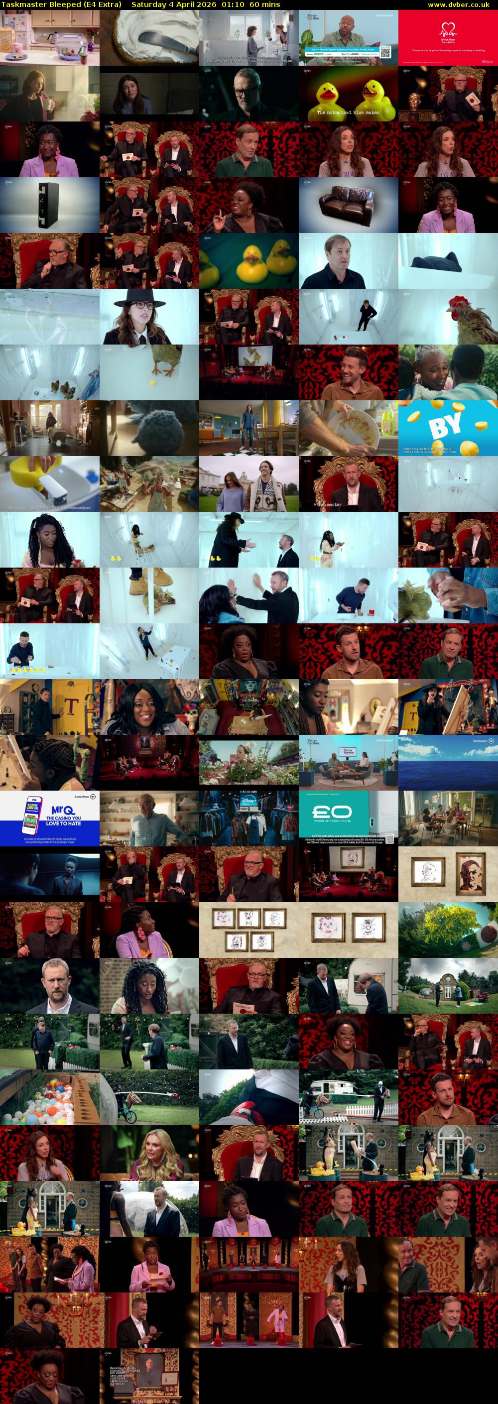 Taskmaster Bleeped (E4 Extra) Saturday 4 April 2026 01:10 - 02:10