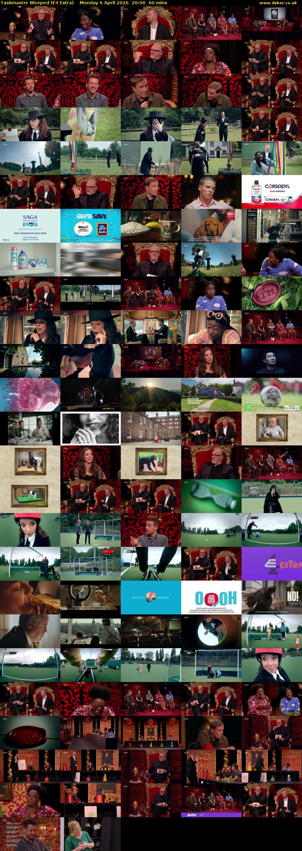 Taskmaster Bleeped (E4 Extra) Monday 6 April 2026 20:00 - 21:00