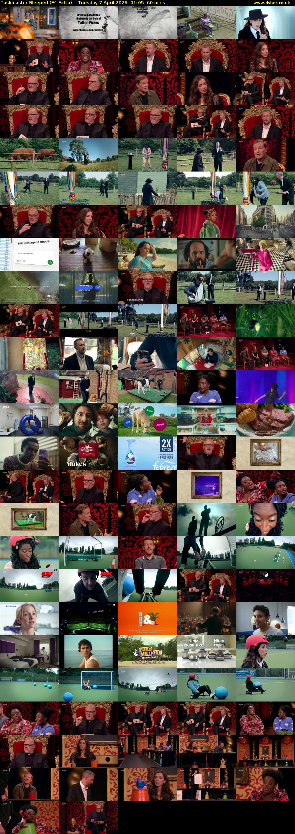 Taskmaster Bleeped (E4 Extra) Tuesday 7 April 2026 01:05 - 02:05