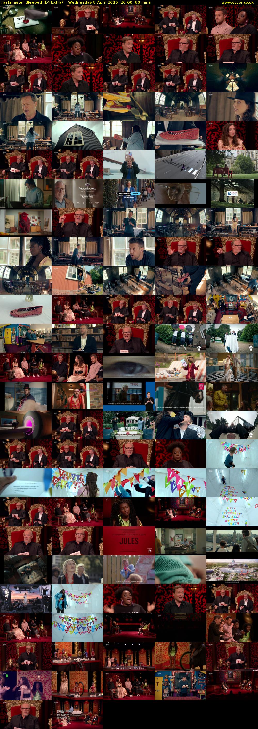 Taskmaster Bleeped (E4 Extra) Wednesday 8 April 2026 20:00 - 21:00