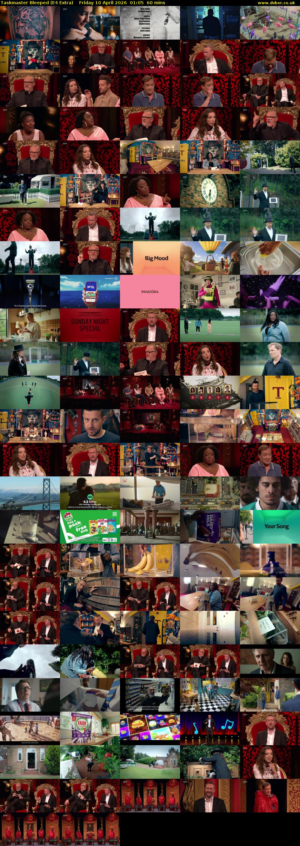 Taskmaster Bleeped (E4 Extra) Friday 10 April 2026 01:05 - 02:05