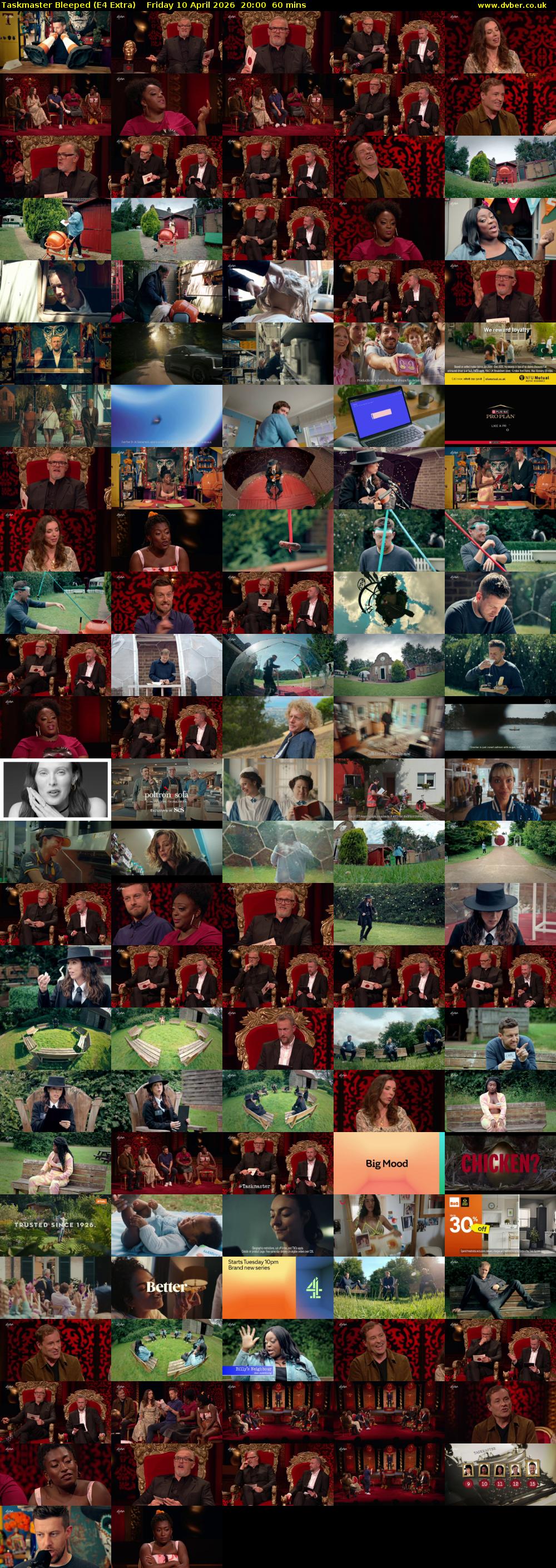 Taskmaster Bleeped (E4 Extra) Friday 10 April 2026 20:00 - 21:00