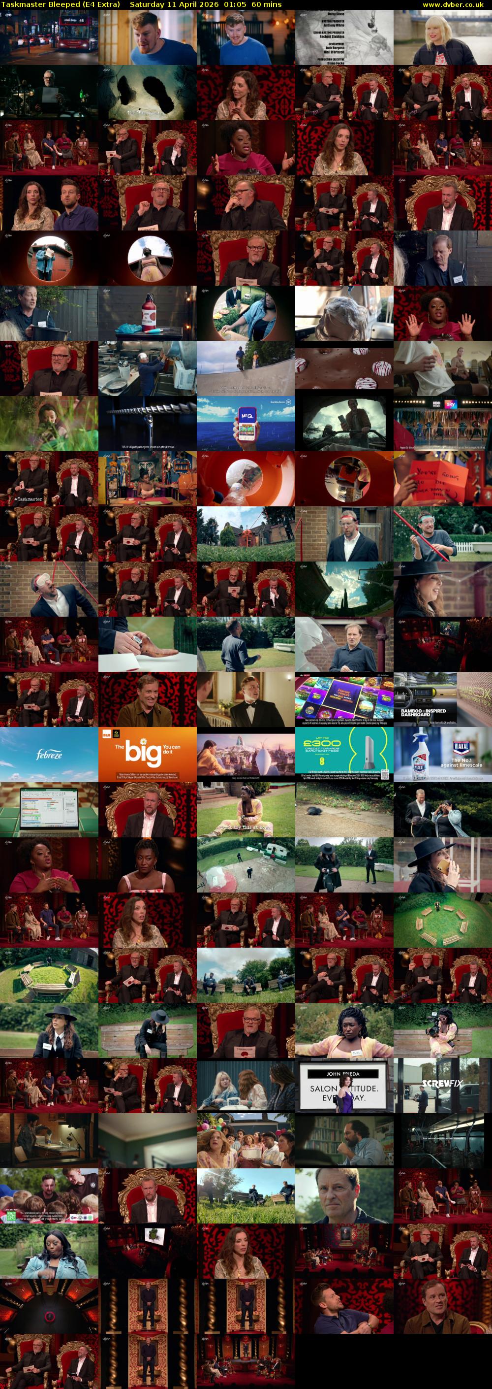 Taskmaster Bleeped (E4 Extra) Saturday 11 April 2026 01:05 - 02:05