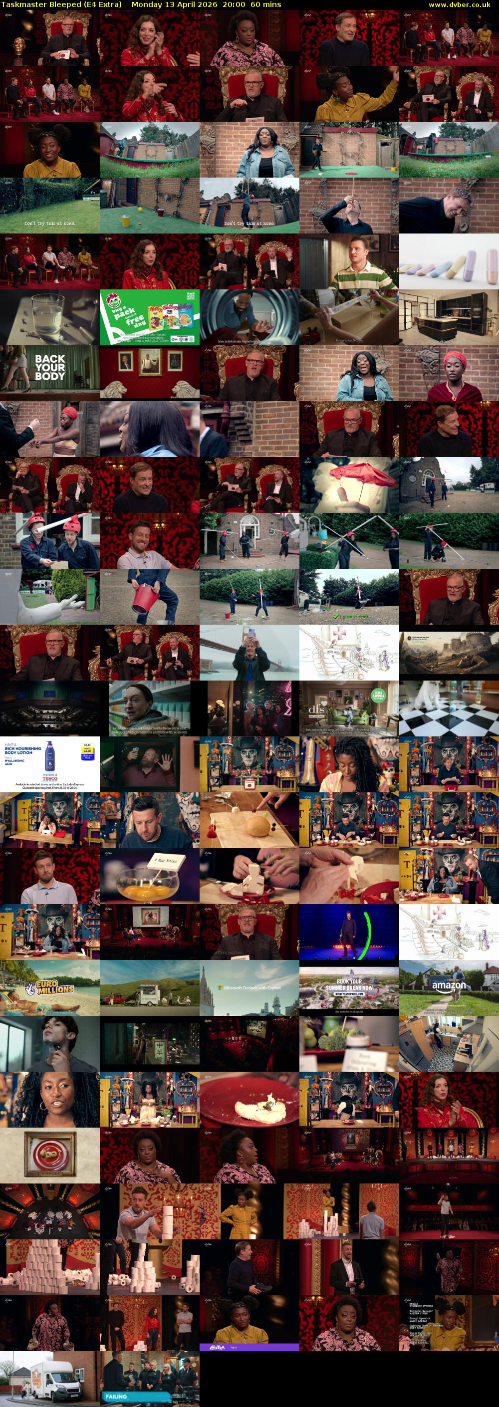 Taskmaster Bleeped (E4 Extra) Monday 13 April 2026 20:00 - 21:00