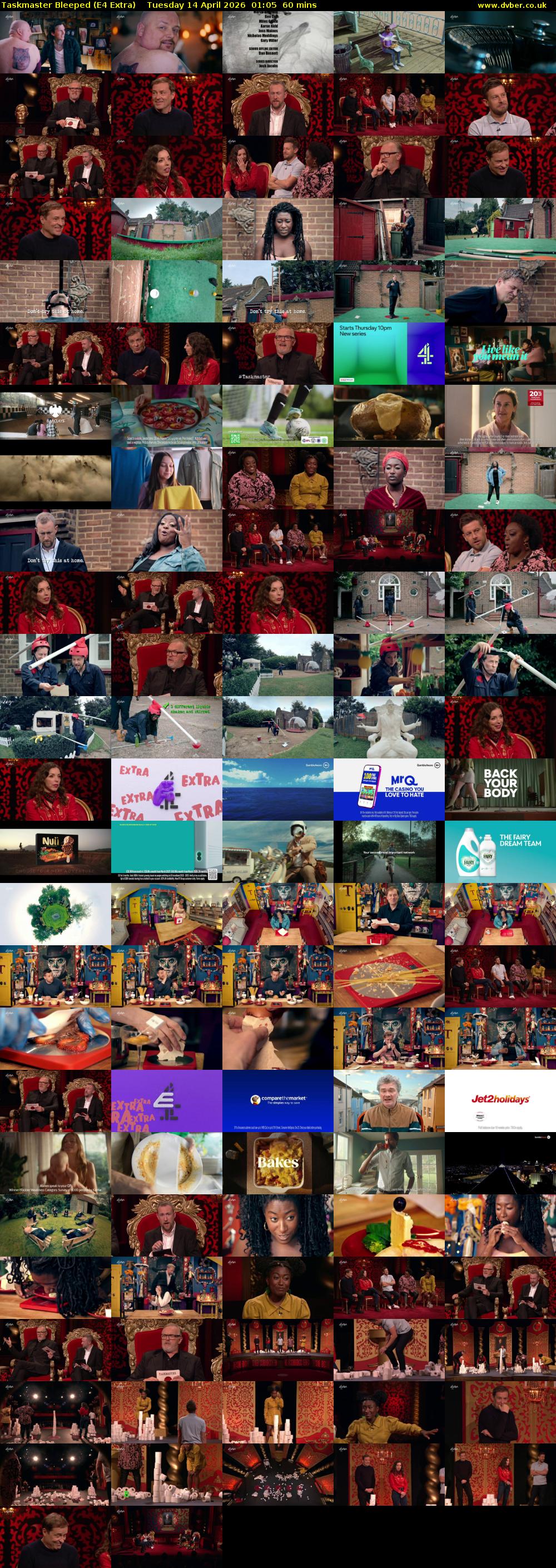 Taskmaster Bleeped (E4 Extra) Tuesday 14 April 2026 01:05 - 02:05