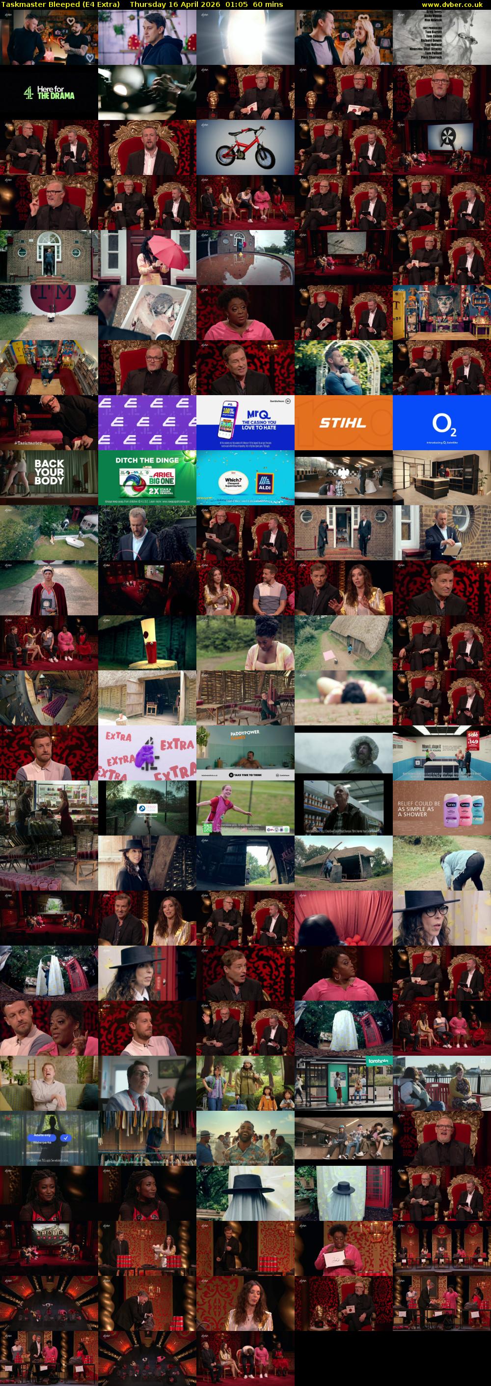 Taskmaster Bleeped (E4 Extra) Thursday 16 April 2026 01:05 - 02:05