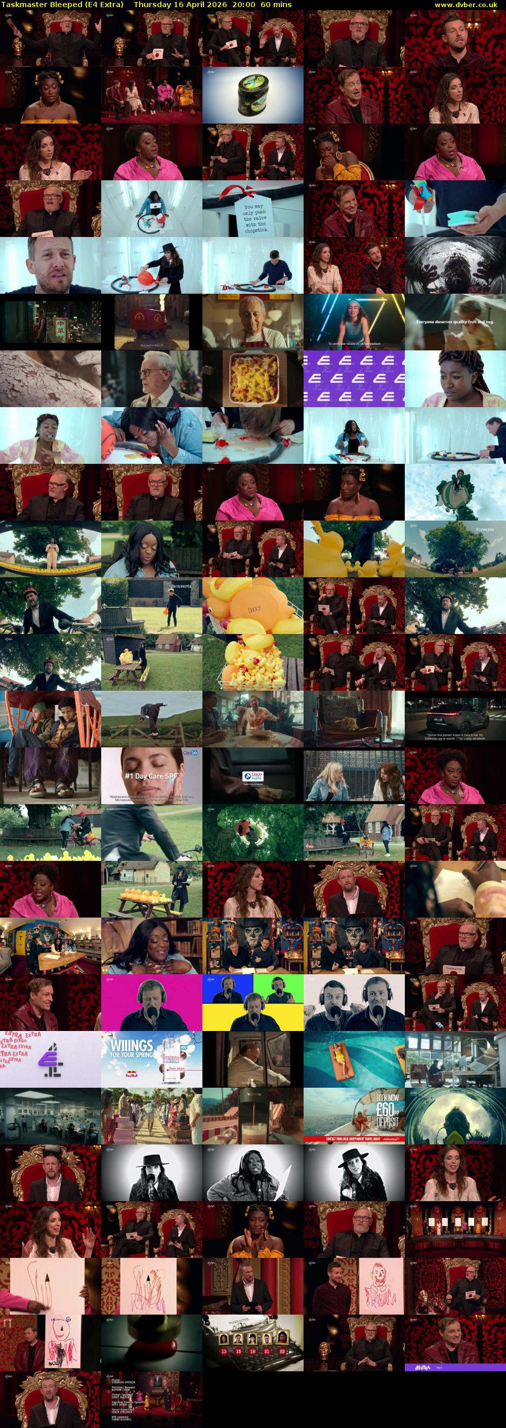 Taskmaster Bleeped (E4 Extra) Thursday 16 April 2026 20:00 - 21:00