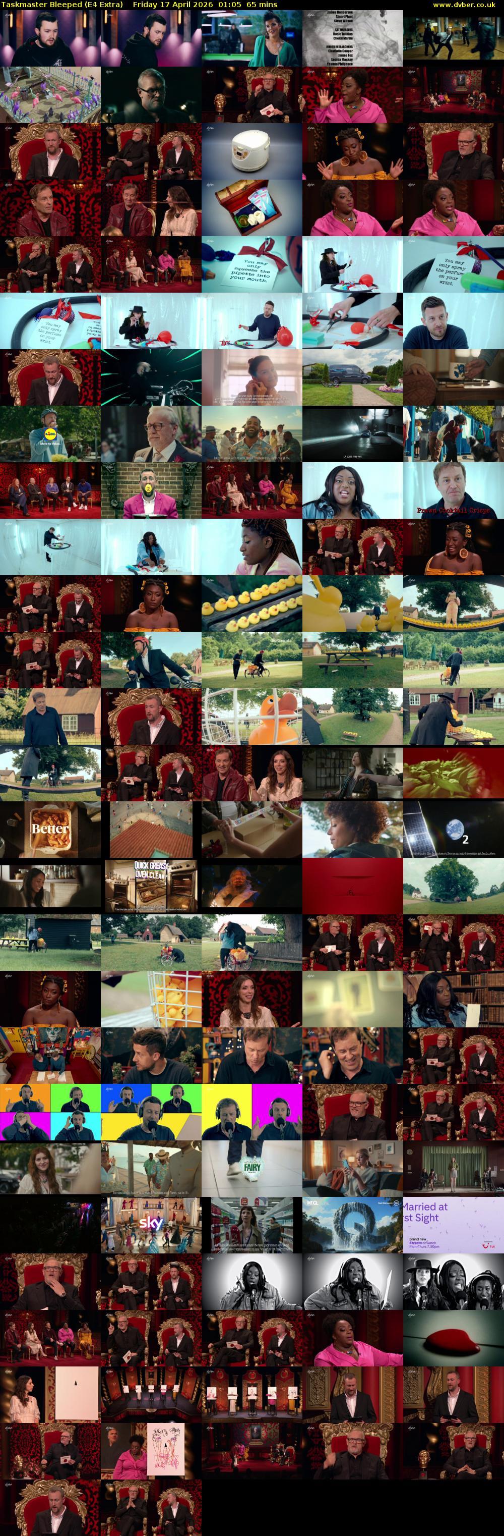 Taskmaster Bleeped (E4 Extra) Friday 17 April 2026 01:05 - 02:10