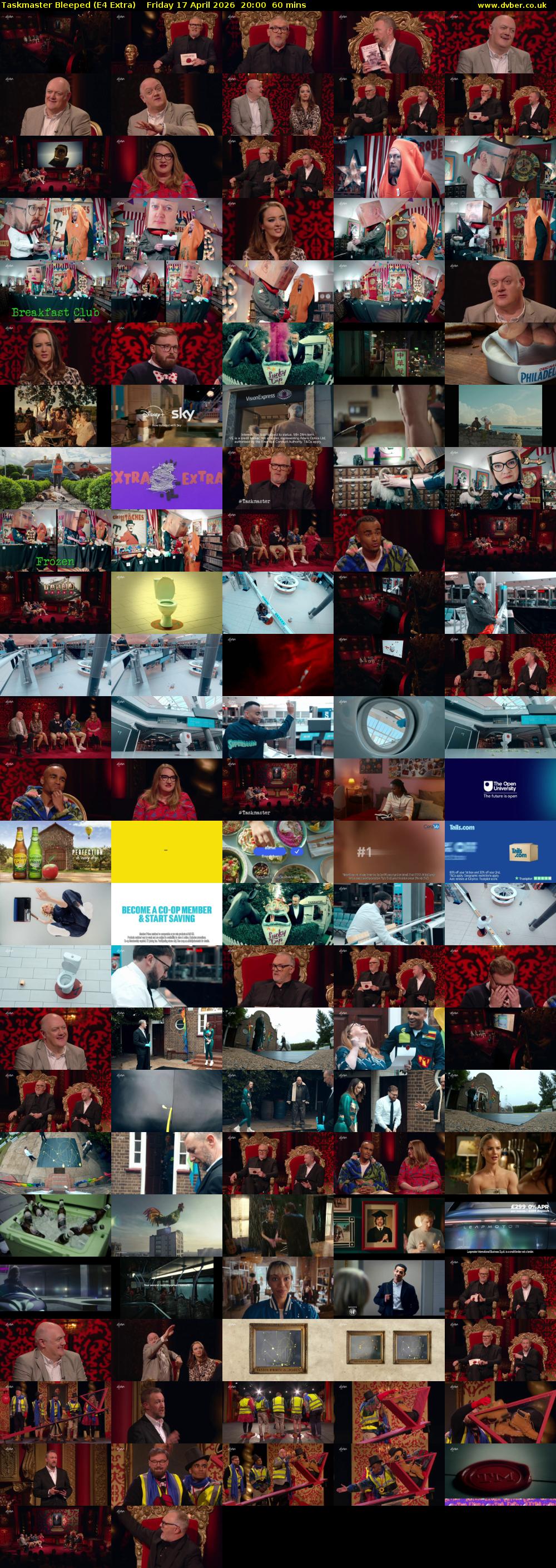 Taskmaster Bleeped (E4 Extra) Friday 17 April 2026 20:00 - 21:00