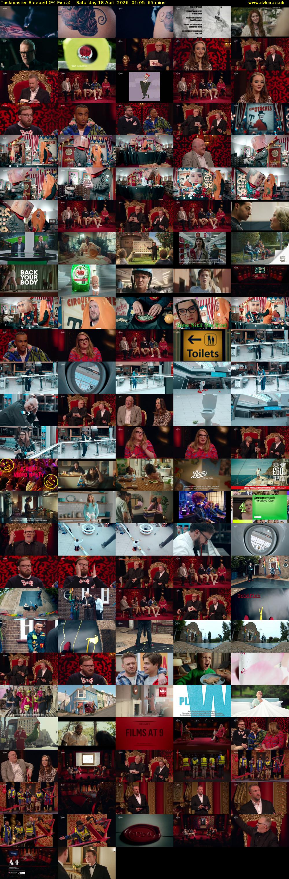 Taskmaster Bleeped (E4 Extra) Saturday 18 April 2026 01:05 - 02:10