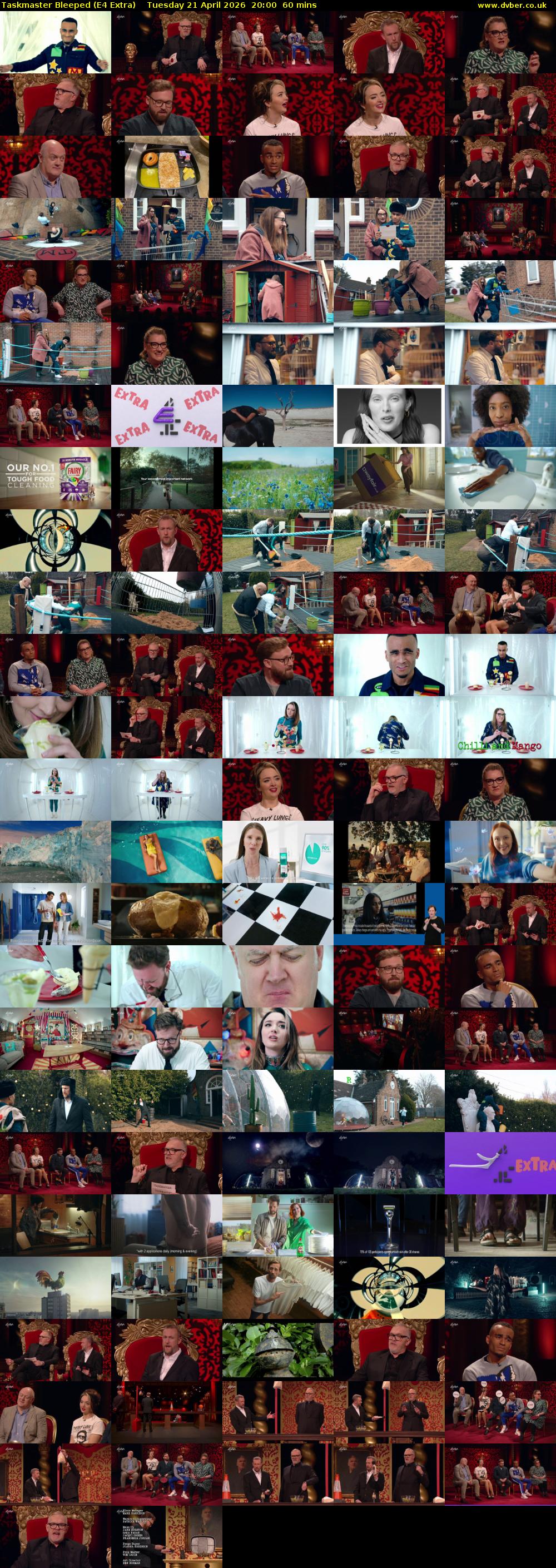 Taskmaster Bleeped (E4 Extra) Tuesday 21 April 2026 20:00 - 21:00
