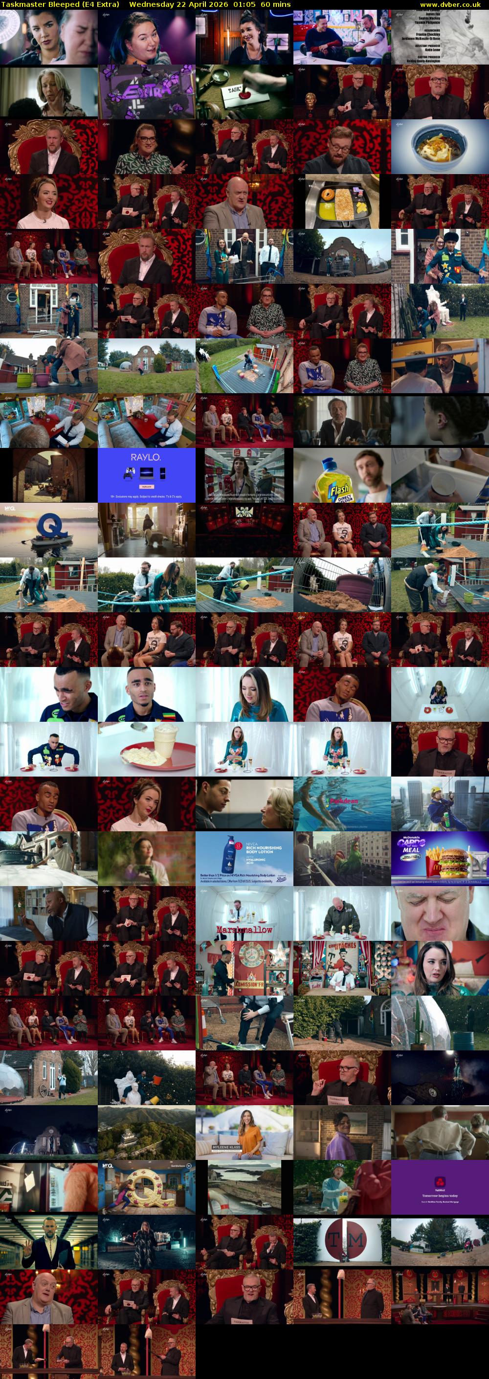 Taskmaster Bleeped (E4 Extra) Wednesday 22 April 2026 01:05 - 02:05