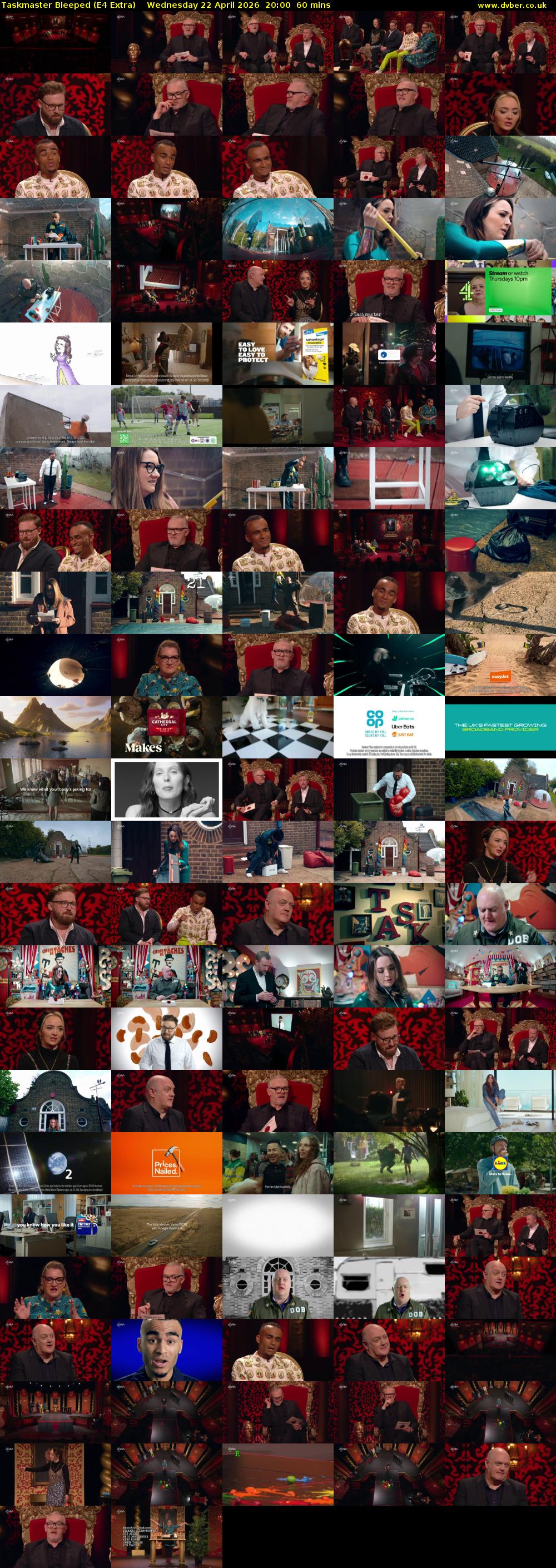 Taskmaster Bleeped (E4 Extra) Wednesday 22 April 2026 20:00 - 21:00