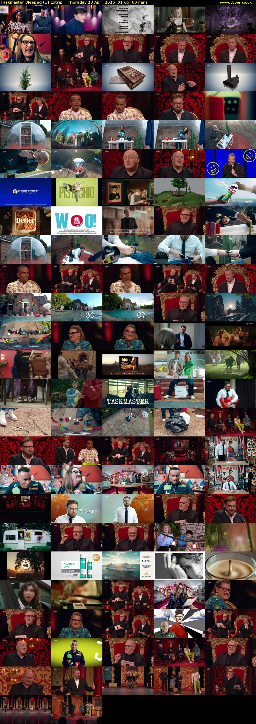 Taskmaster Bleeped (E4 Extra) Thursday 23 April 2026 01:05 - 02:05