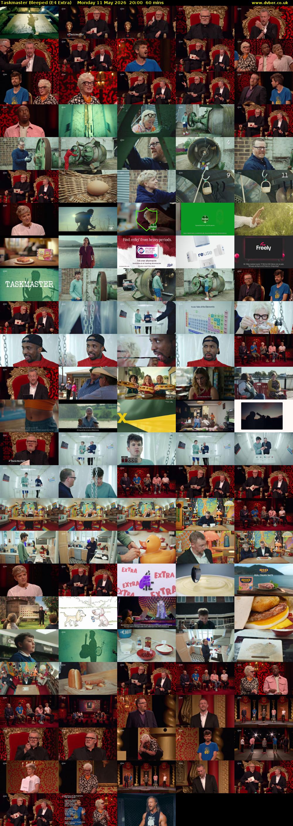 Taskmaster Bleeped (E4 Extra) Monday 11 May 2026 20:00 - 21:00