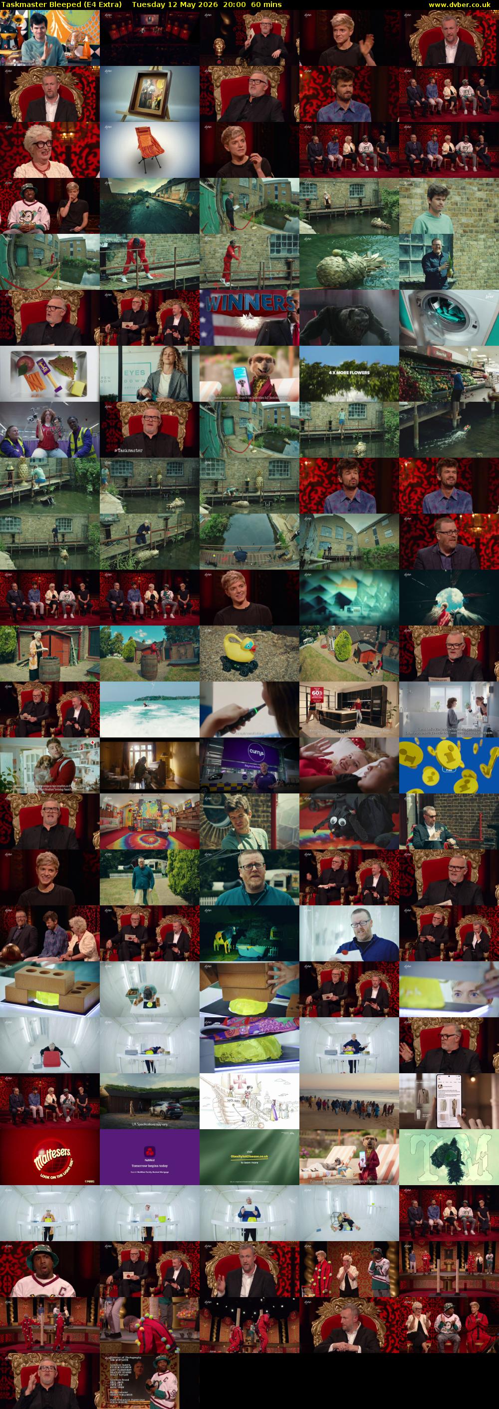 Taskmaster Bleeped (E4 Extra) Tuesday 12 May 2026 20:00 - 21:00