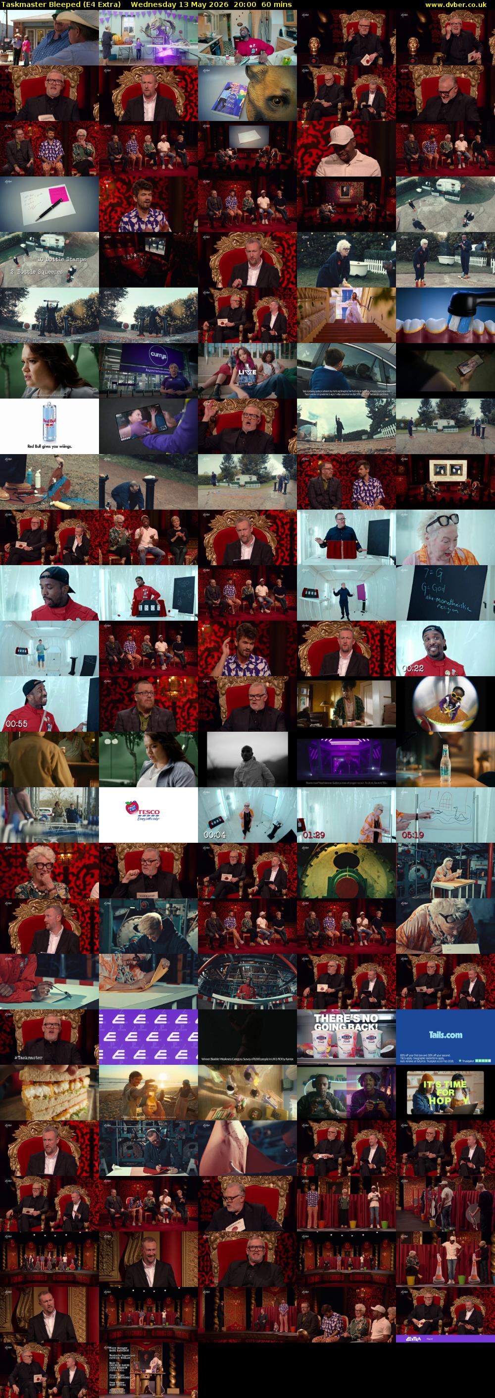Taskmaster Bleeped (E4 Extra) Wednesday 13 May 2026 20:00 - 21:00
