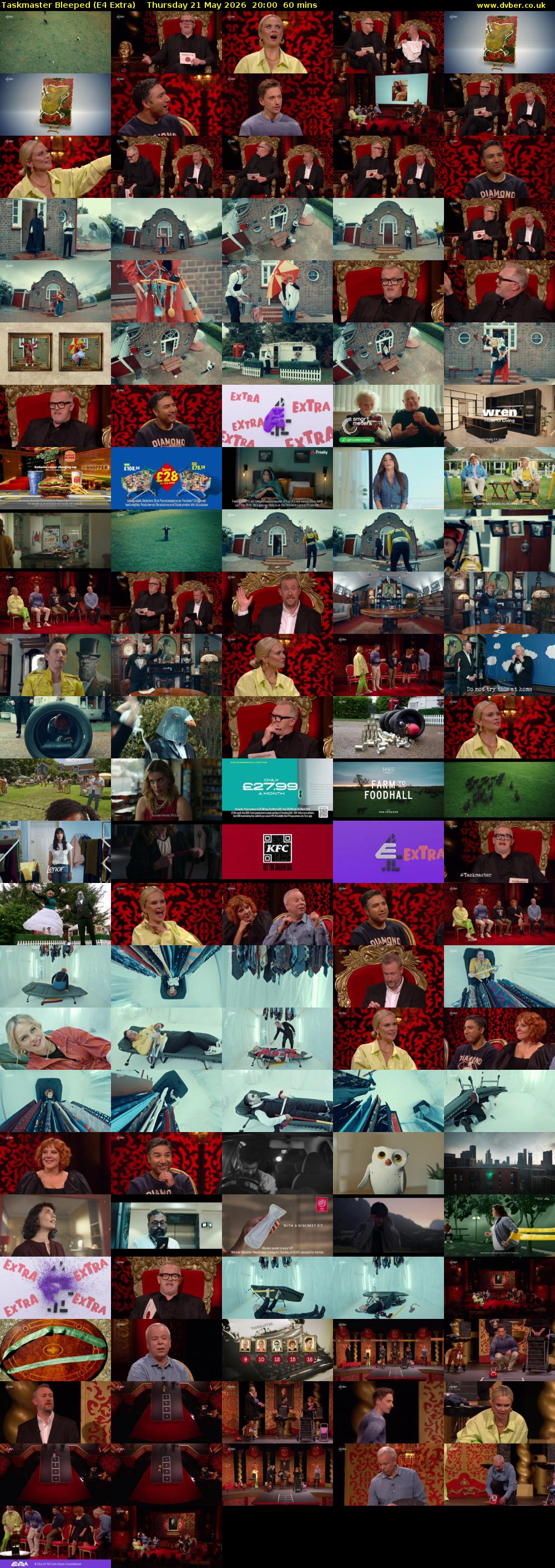 Taskmaster Bleeped (E4 Extra) Thursday 21 May 2026 20:00 - 21:00