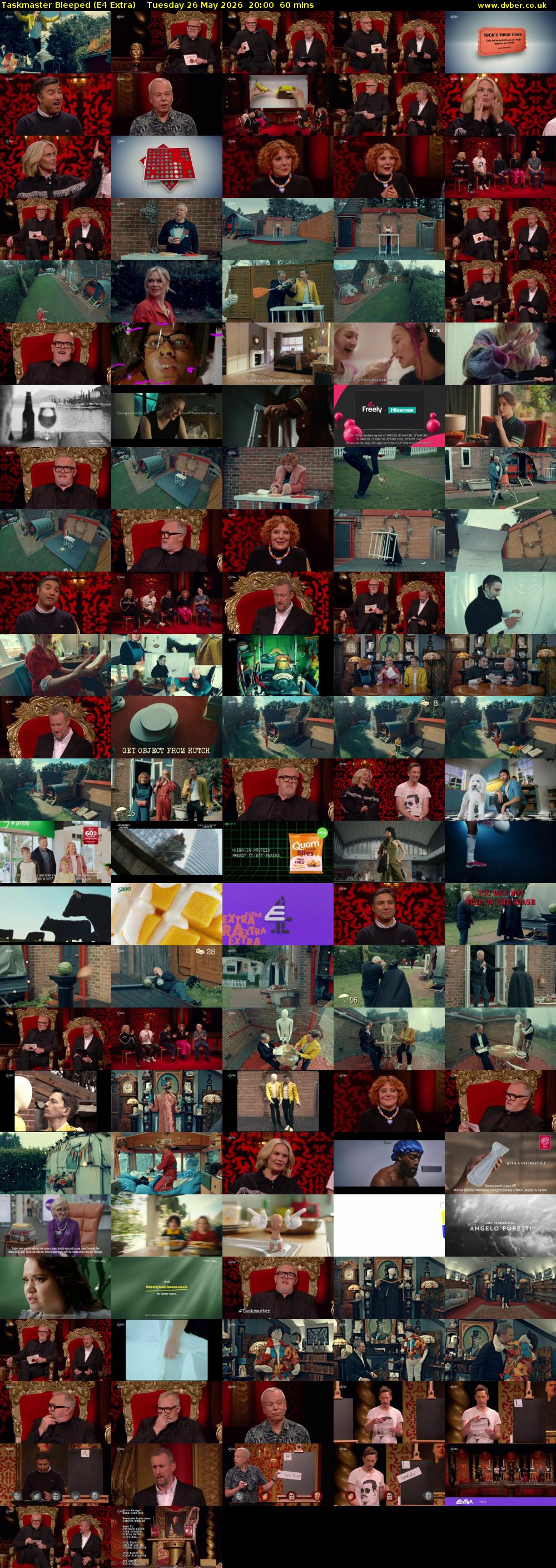 Taskmaster Bleeped (E4 Extra) Tuesday 26 May 2026 20:00 - 21:00