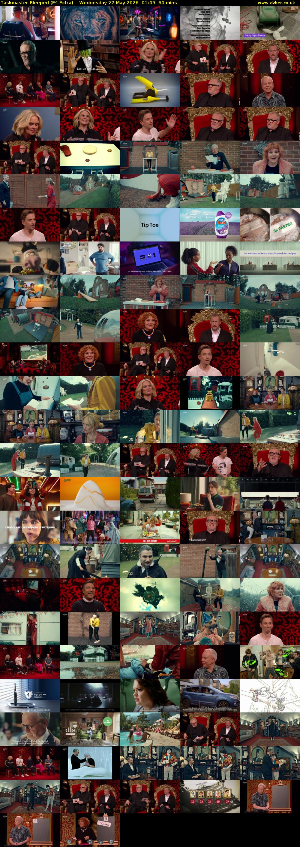 Taskmaster Bleeped (E4 Extra) Wednesday 27 May 2026 01:05 - 02:05