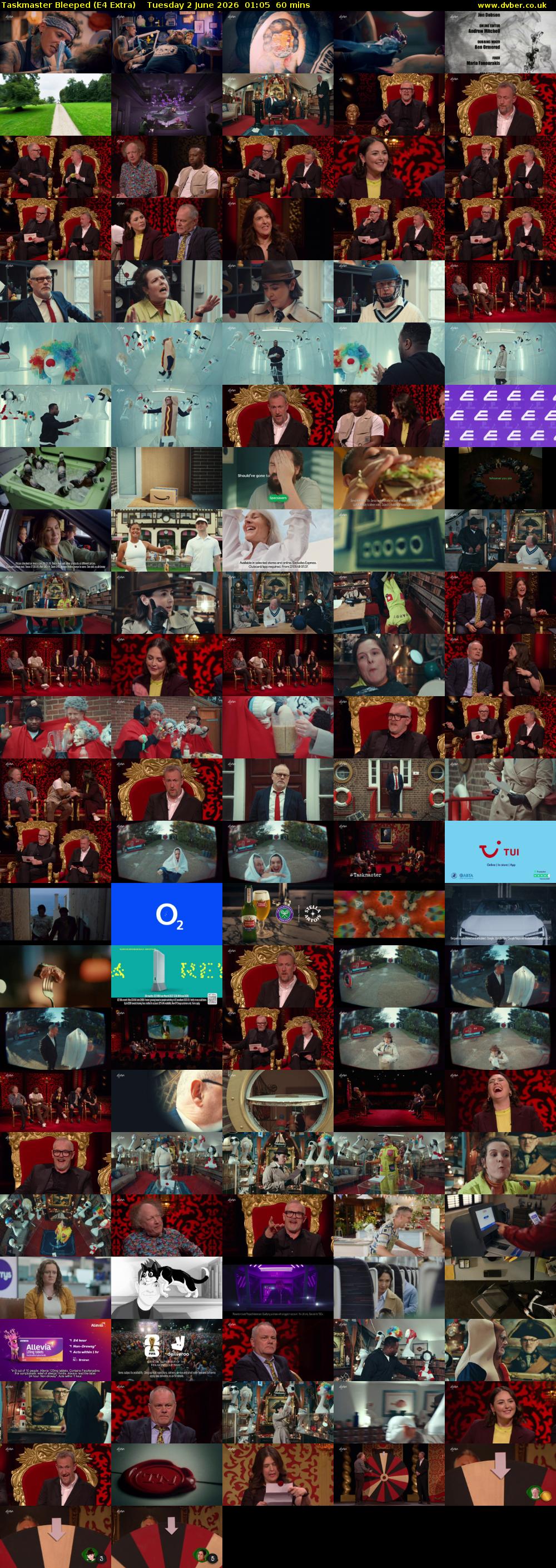 Taskmaster Bleeped (E4 Extra) Tuesday 2 June 2026 01:05 - 02:05